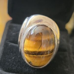 Sterling Silver Tiger's Eye Statement Ring